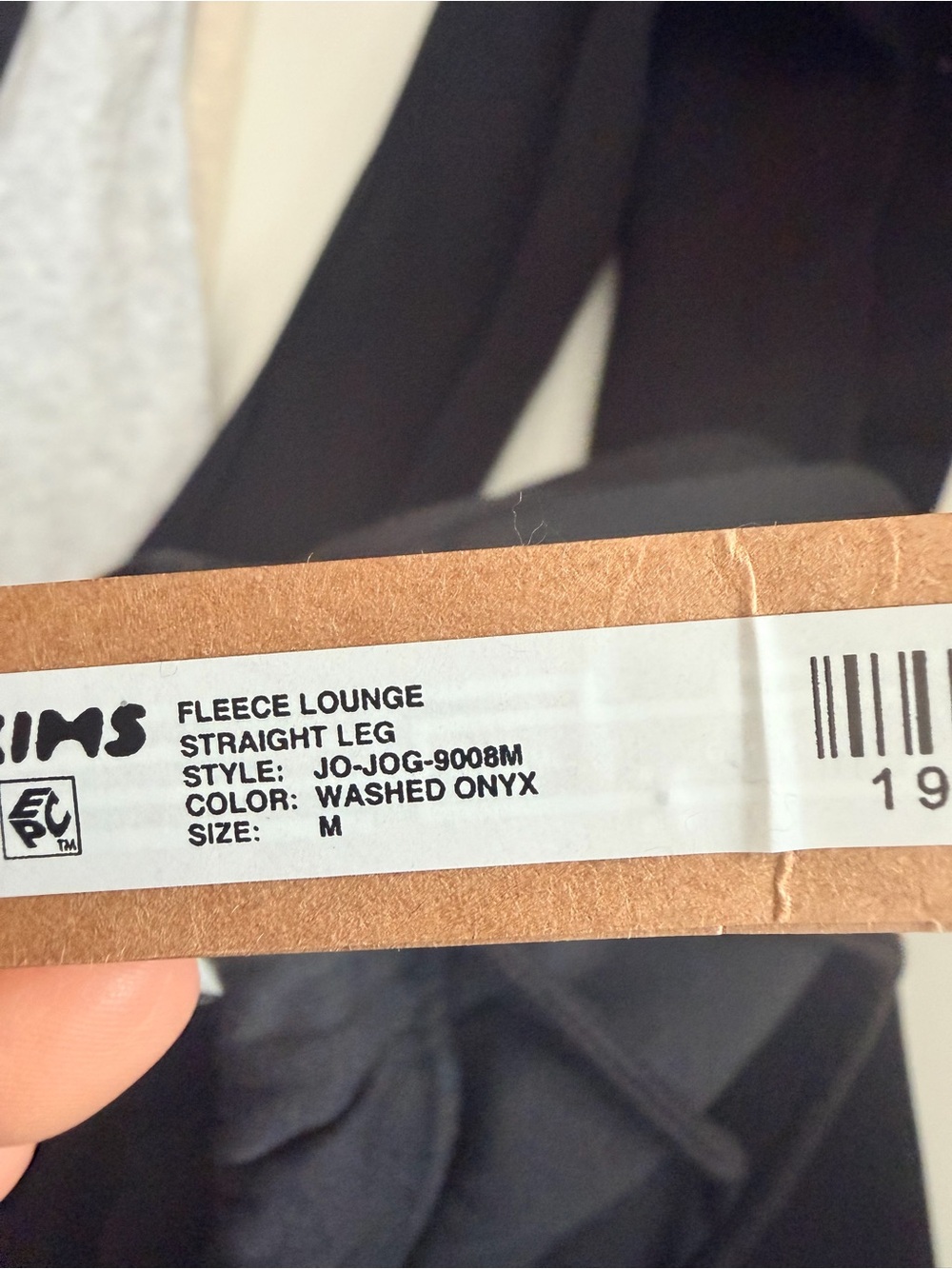 SKIMS FLEECE LOUNGE STRAIGHT LEG STYLE: JO-JOG-9008M COLOR: WASHED ONYX SIZE: M - Picture 2 of 2